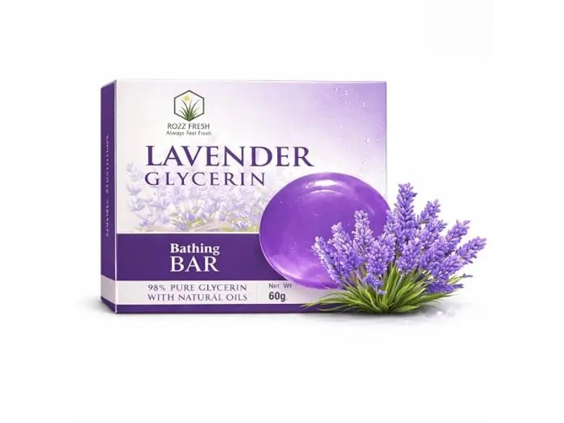 Rozz Fresh Lavender Glycerin Bathing Bar 60g box