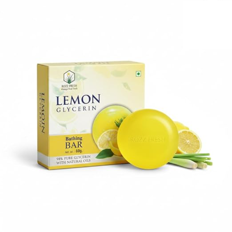 Rozz Fresh Lemon Glycerin Bathing Soap - Pack of 6 moisturizing bars