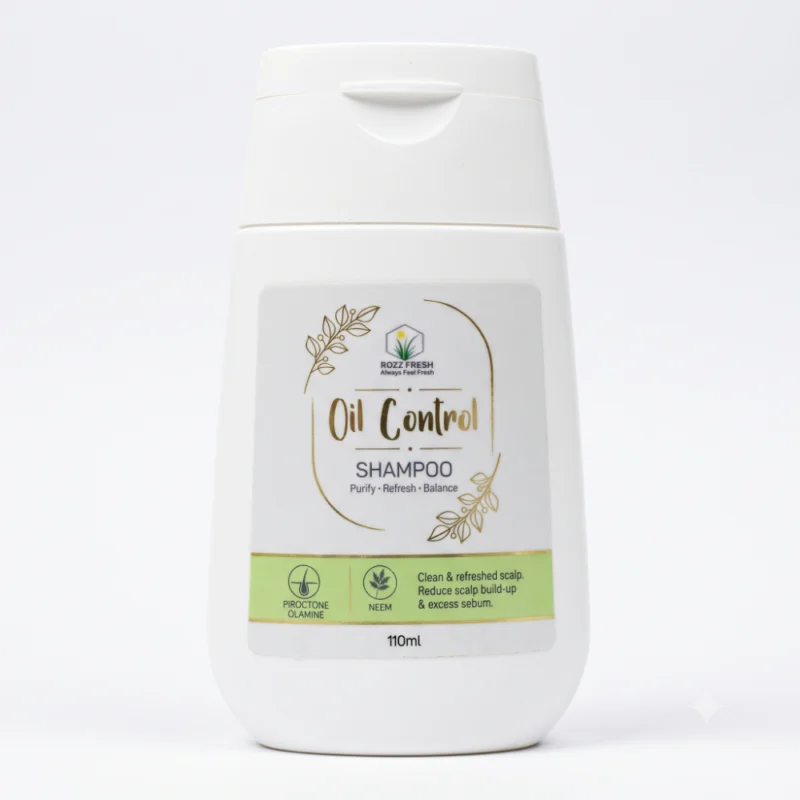 ROZZ FRESH Oil Control Shampoo 110ml bottle front view with Piroctone Olamine and Neem