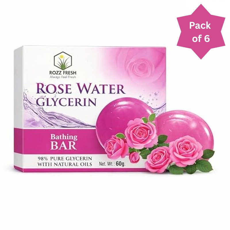 Rose Water Glycerin Bathing Soap 60g – Best Pure Hydration | Rozz Fresh